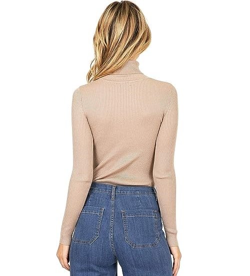 Women's Ribbed Long Sleeve Turtleneck Top